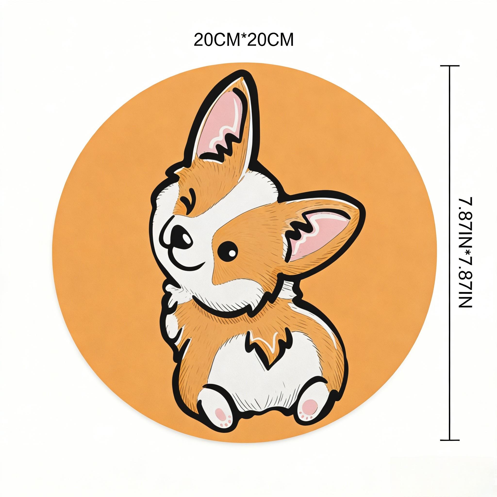 Fashionable Cartoon Round Mouse Pad, Non-Slip Rubber Base, Small Desktop Mat for PC/laptop, Gaming/mouse Pad, Gift for Girls/women, 7.87 Inches