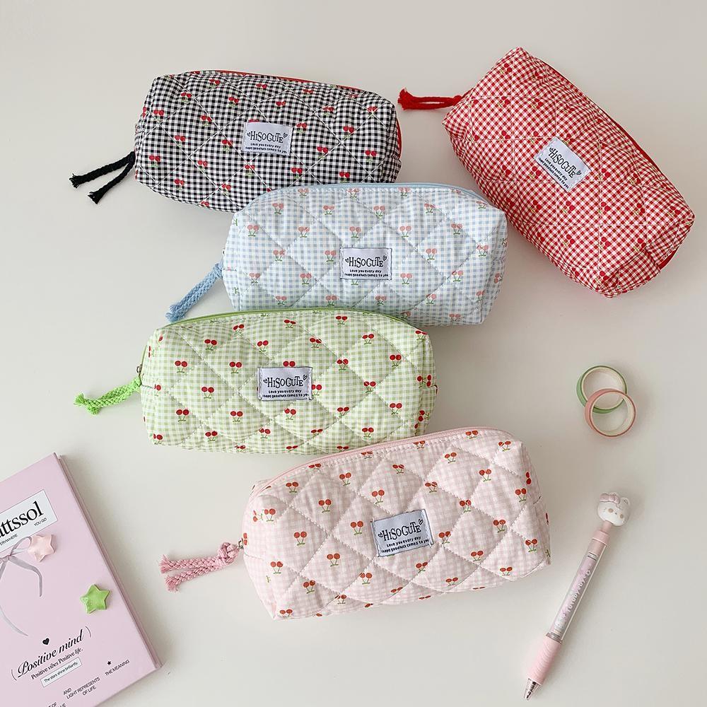 Cute Cartoon Cherry Pencil Case, Portable Stationery Organizer Bag, Adorable Cosmetics Storage Pouch, Ideal for Students
