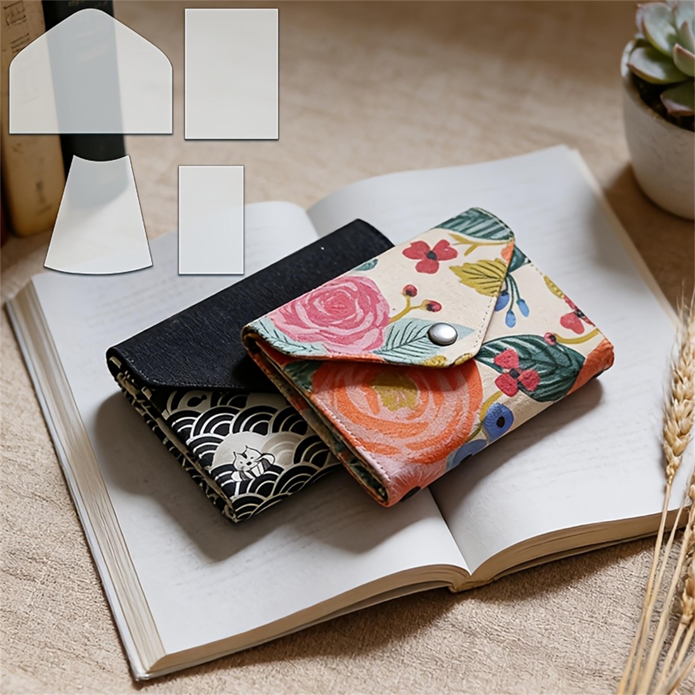 4pcs Multi-Layer Card Storage Bag Sewing Template DIY Clutch Bag Sewing Pattern Quilting Template Reusable Transparent PET Craft Pattern Template Sewing Supplies Accessories Precision Measuring Marking Pattern Guide Tool