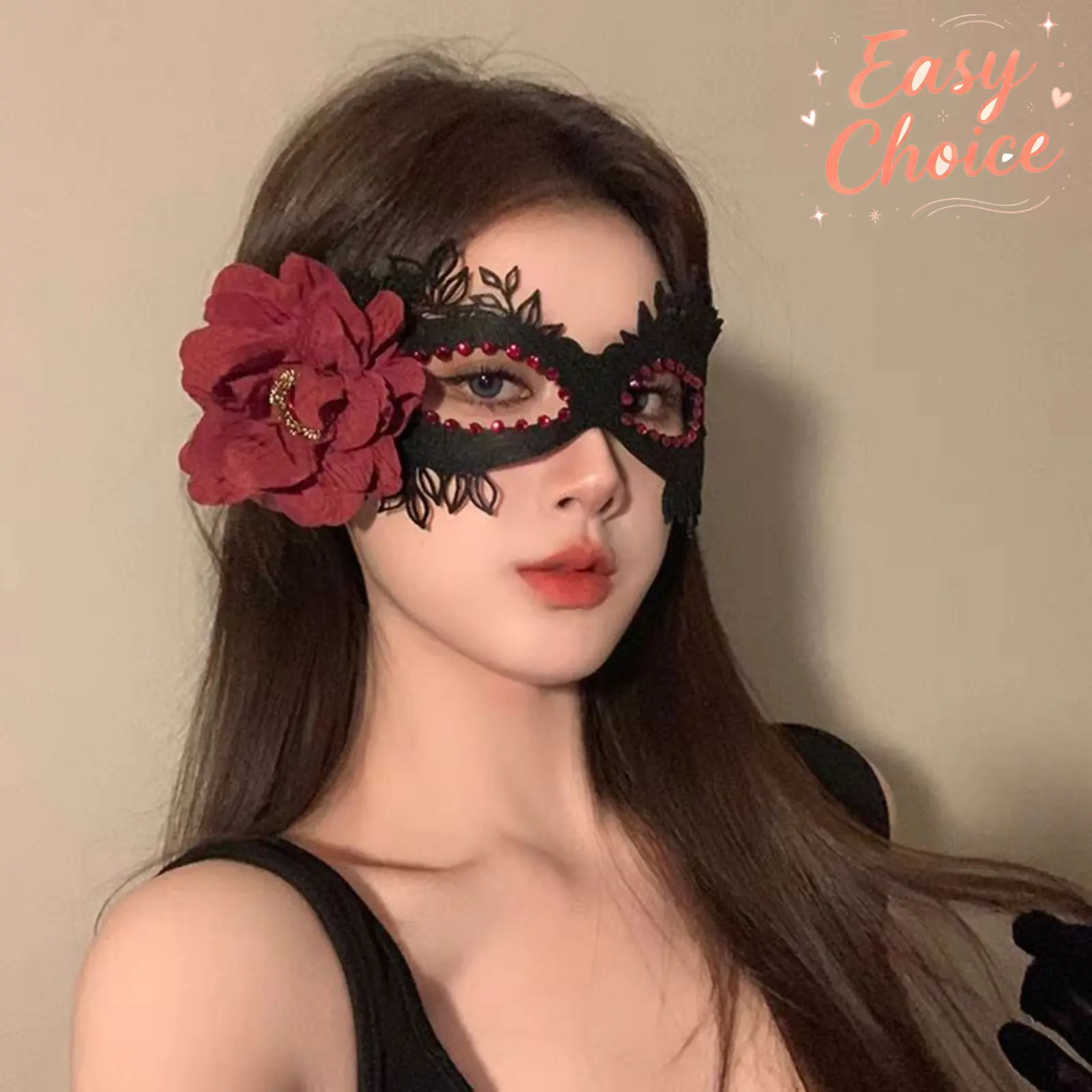 Atmospheric Masquerade Party Mask, Mysterious Halloween Cosplay Costume Accessory, Elegant Half‑Face Mask for Evening Party & Themed Dress‑Up Events