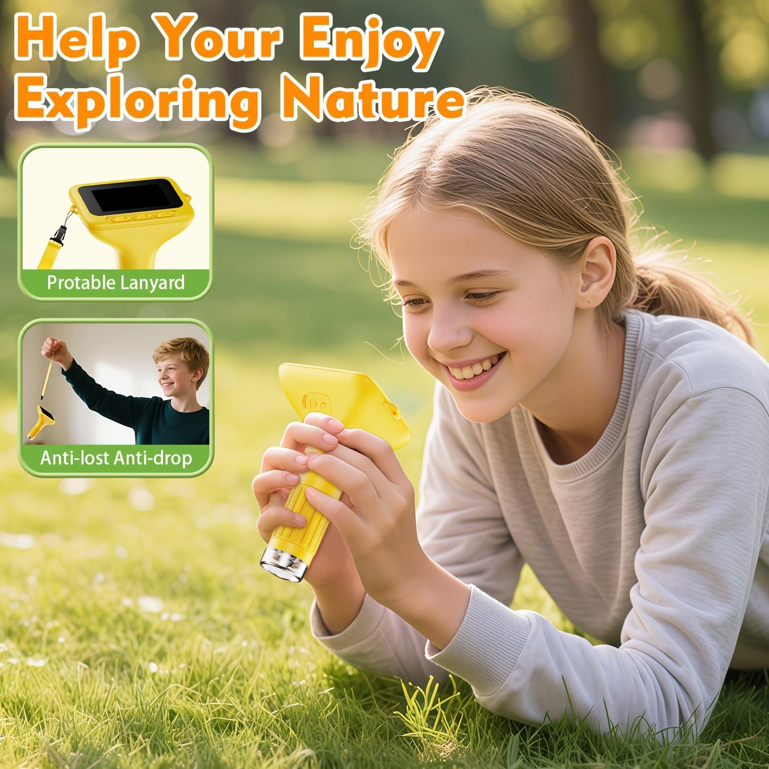 Portable Microscope, Handheld Digital Microscope with 8 Adjustable LED Lights, IPS Screen Electronic Magnifier, Suitable for Children and Adults, LCD Digital Microscope