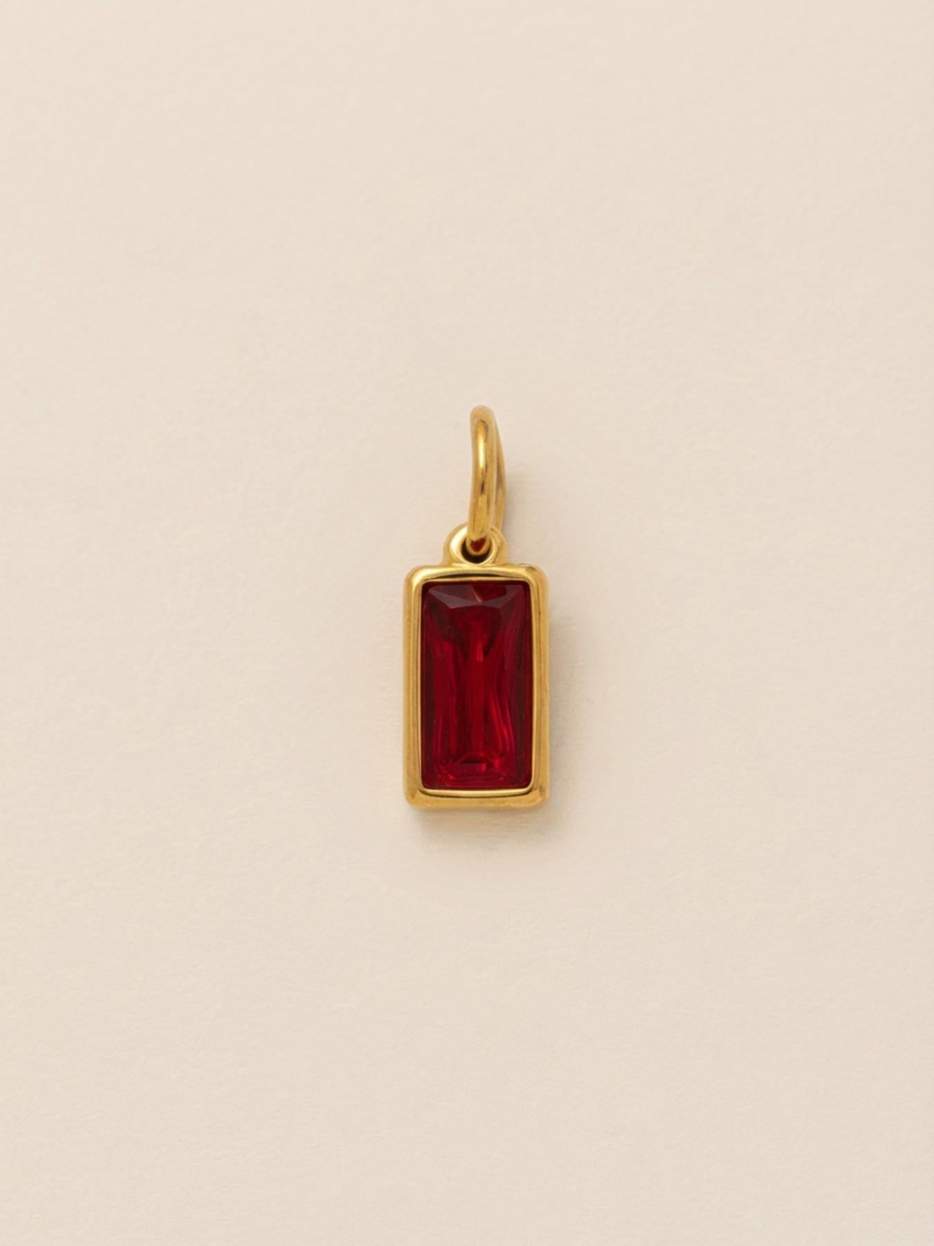 1PC Fashion Bohemian Style Pendant, set with synthetic cubic zirconia, multicolored, rectangular, December birthstone, stainless steel plated with 18K gold, suitable for DIY fashion accessories such as keychains, bags, and jewelry.