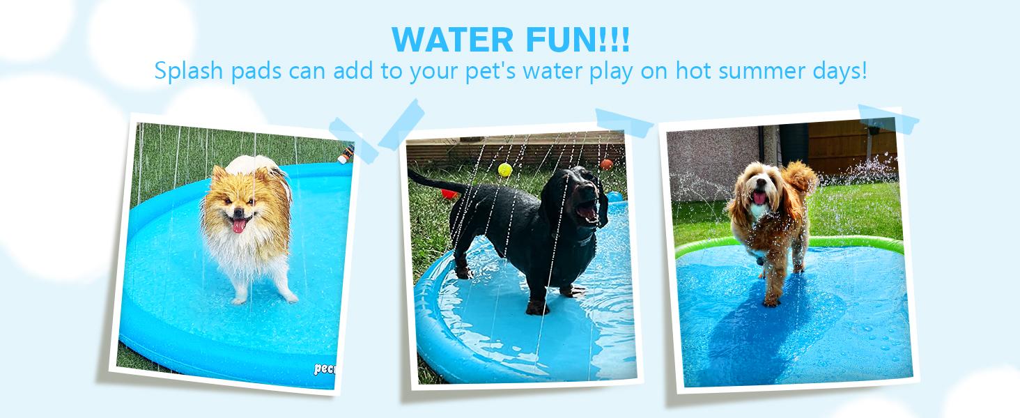 Pecute Dog Splash Pad Sprinkler Mat, Non-Slip Durable Thick PVC Backyard Water Play Mat for Dogs(without PVC pipe ), Portable Pet Wading Pool & Summer Outdoor Toy, dealsforyoudays,petlover,summer essential,summervibes