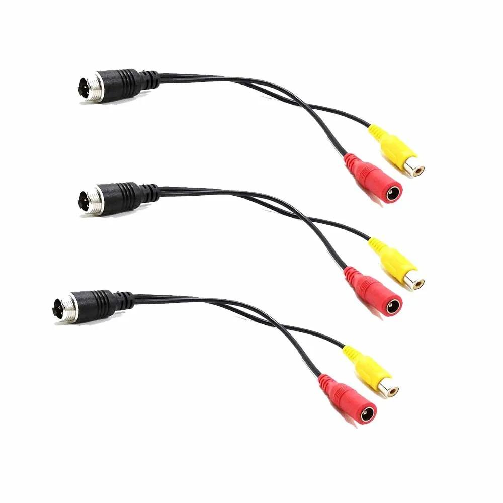 Bileeko Rca/AV to M12 4 Pin Car Adapter Cable, 4 Pin Male to Rca Female with Dc Male Connector, Compatible with Displays and Cameras