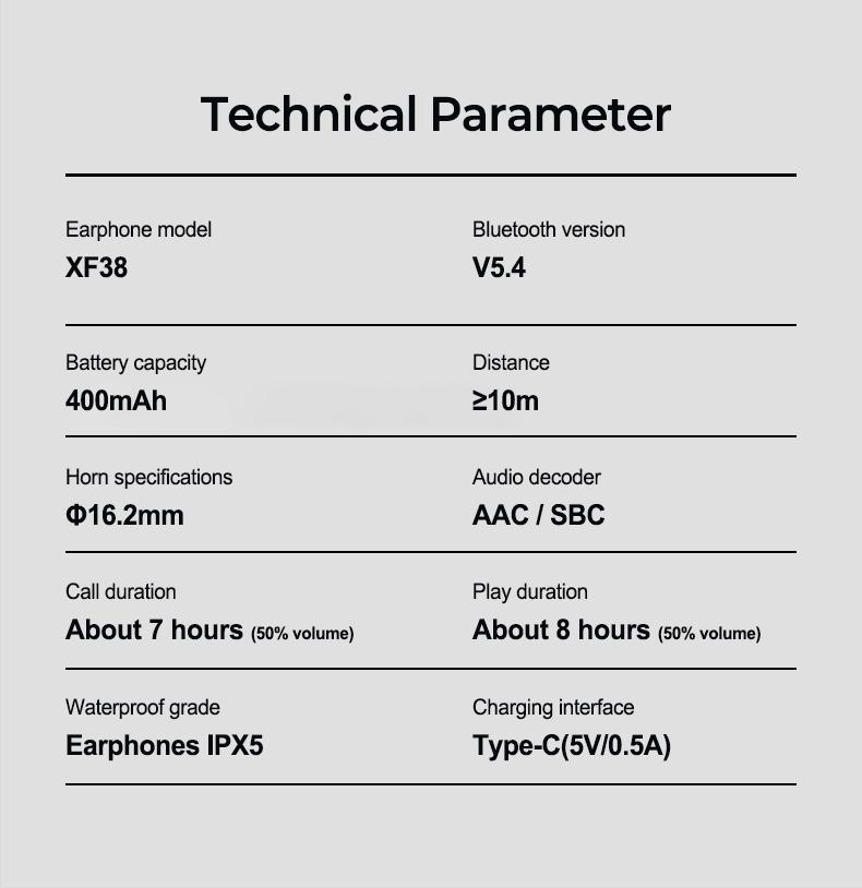 ERAZER XF38 OWS Wireless Bluetooth Earbuds HIFI Sound Quality Music Headphones for Gaming Travel Sports,Wireless Remote Control Built-in Mic ERAZER XF38 OWS Wireless Bluetooth Earbuds HIFI Sound Quality Music Headphones for Gaming Travel Sports,Wireless Remote Control Built-in Mic