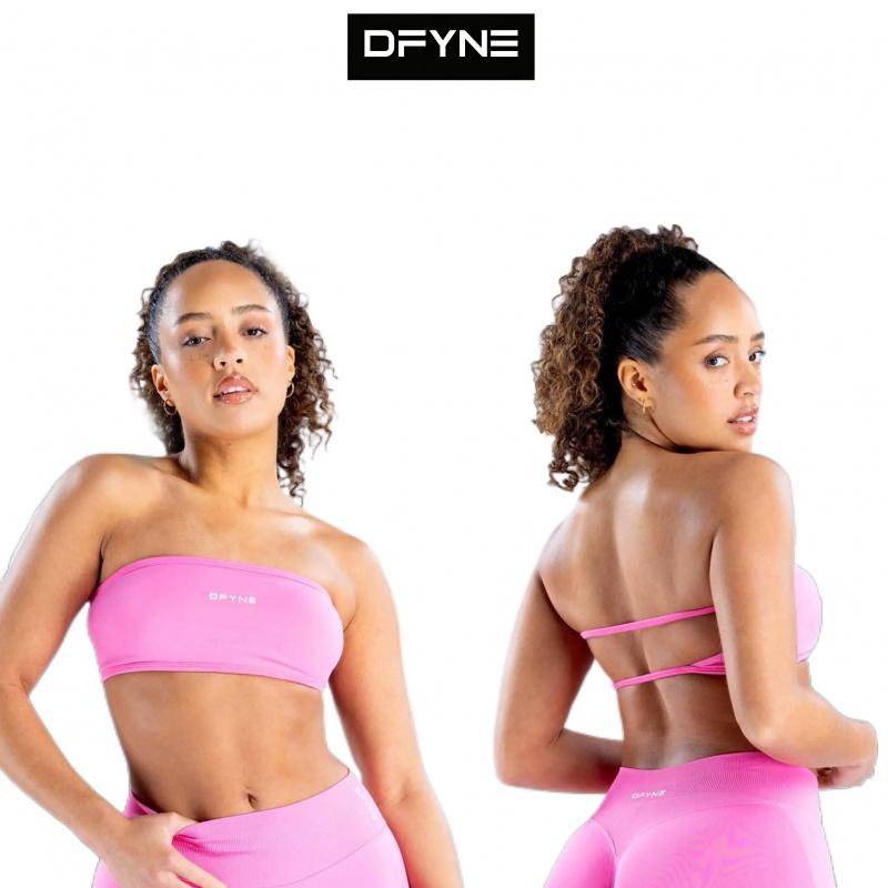 DFYNE Impact Bandeau Bra – Seamless Strapless Sports Bra for Women Yoga Workout Activewear Athletic Fitted