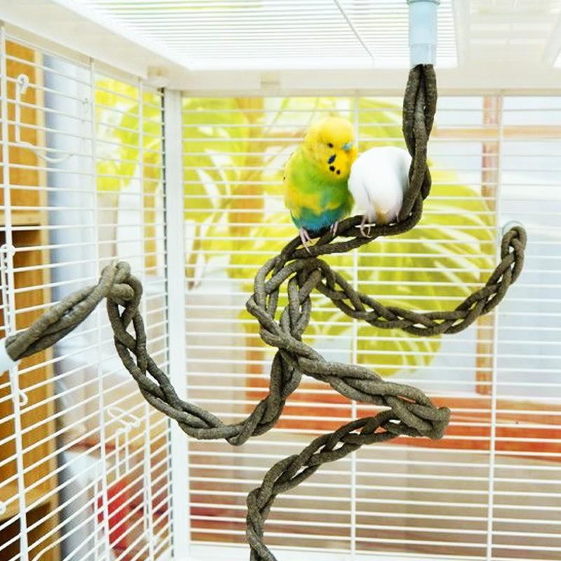Parrot Climbing Rope Stand Pole Toy, Bendable Bird Toy for Cage Accessories, Parakeet Budgie Cockatoo Chew Toy, Avian Pet Supplies
