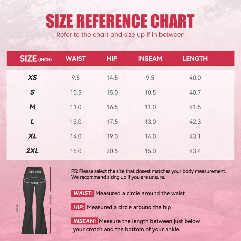 Viconow Flare Leggings for Women with Pockets - High Waist Bike Pants for Gym Workout Yoga Solid Color Casual Wear