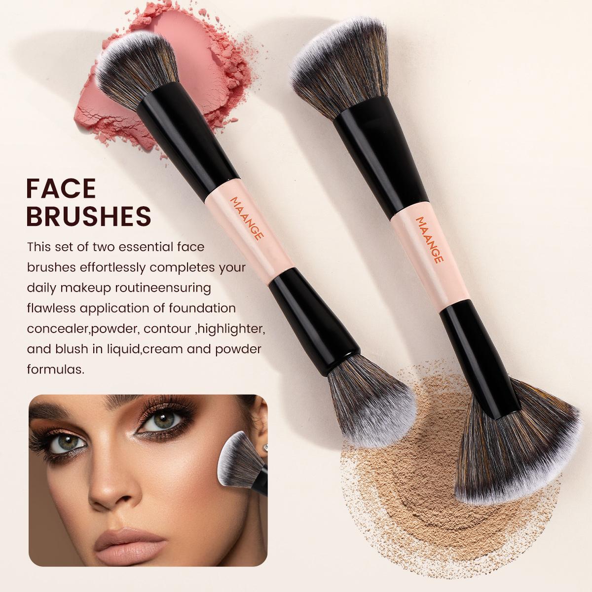 MAANGE 10pcs Makeup Brush Set with Cosmetic Bag, Foundation Brush Powder Brush Blush Brush Contour Brush Concealer Brush Eyeshadow Brush Eyebrow Brush Nose Shadow Brush Blending Brush Detail Brush Lip Brush, Makeup Accessories Gifts, Makeup Brushes Set