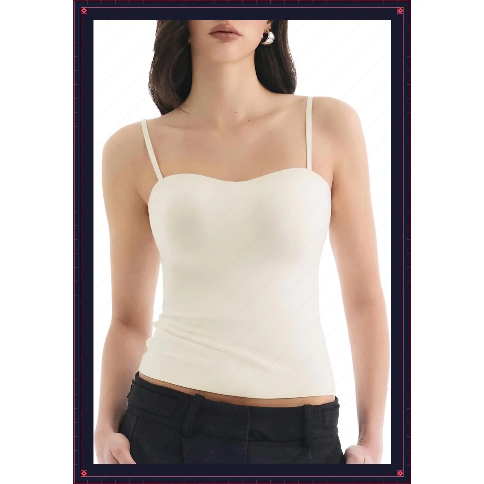 Women's Built-in Bra Tank Top, Double Lined Padded Cami with Scoop Neck and Spaghetti Straps, Basic Summer Top 2026Gift