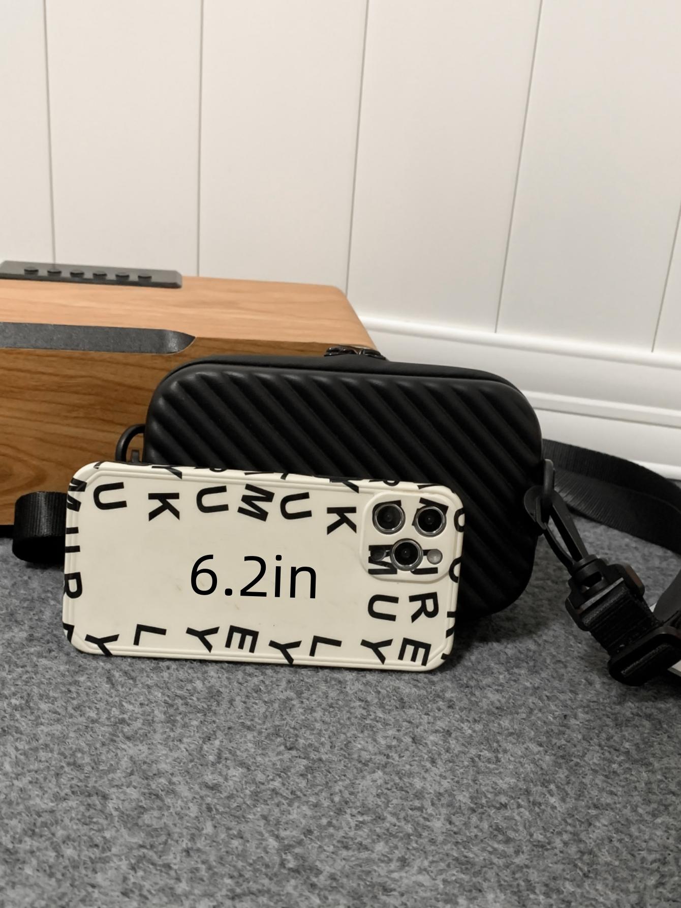 Men's Solid Color Structured Square Shoulder Bag, Adjustable Strap Crossbody Bag, Travel Holiday Essential, Student Backpack, Summer Gift