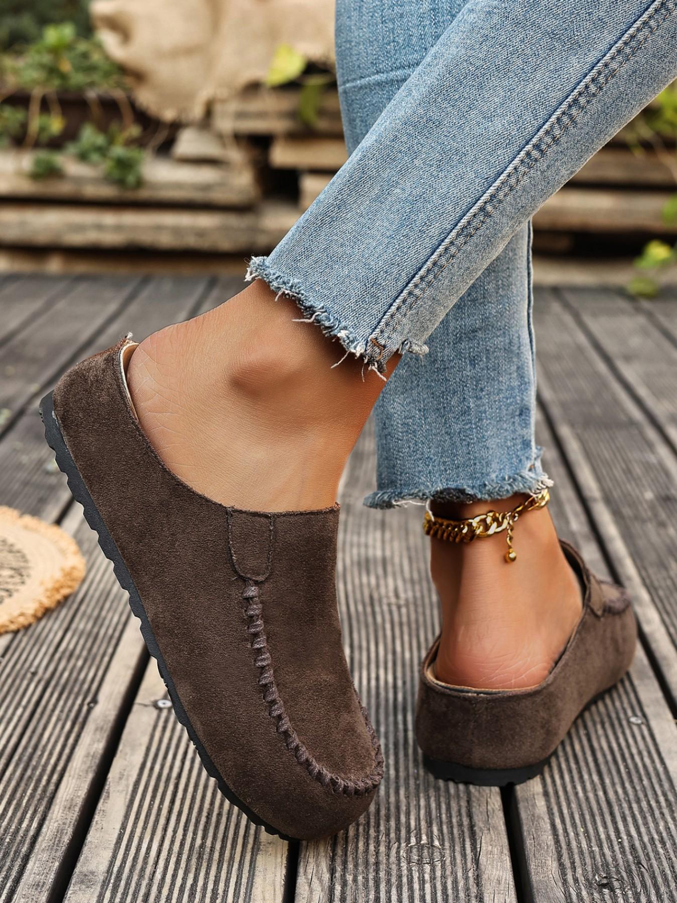 Women's Casual Suede Moccasin Slippers, Lace-Up Comfortable Lightweight Flat Shoes, Ideal for Daily Commute and Weekend Wear