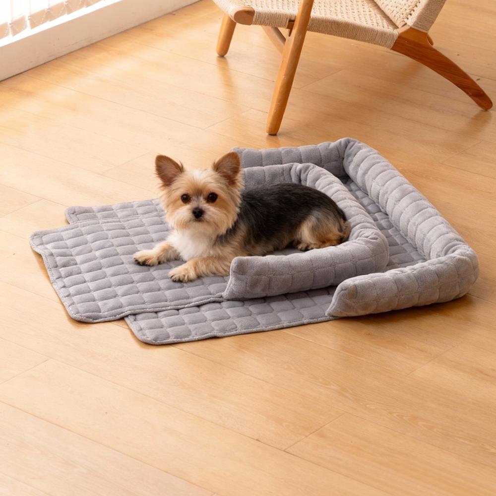 Plush Pet Bed, Cat & Dog Love Sofa Cushion, Soft Dog Nest, Large Space Anti-Slip Sleep Pad, Cozy Pet Lounger, Fluffy Cloud Bed