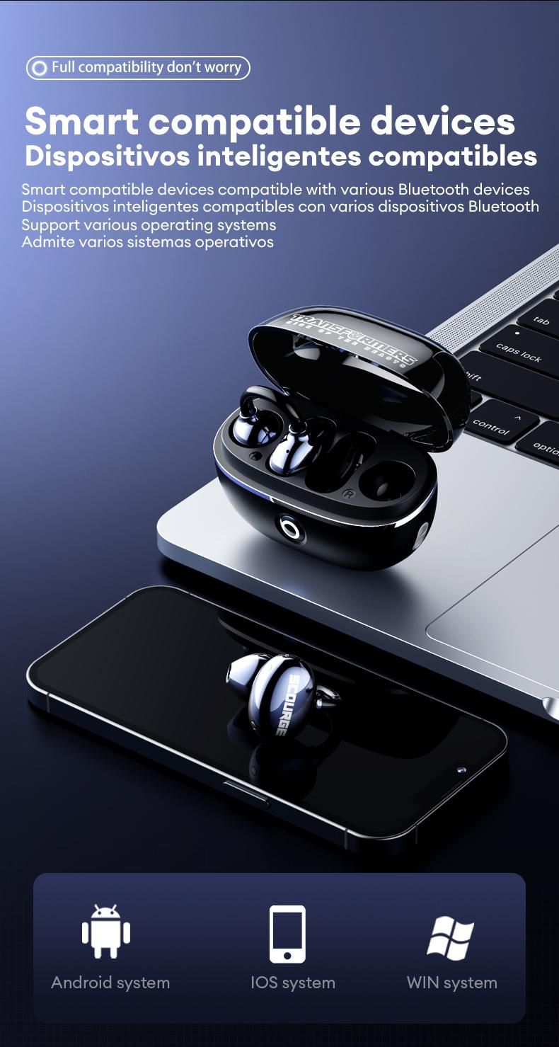Transformers TF-T83 Clip-on Design Bluetooth 5.4 Earphones, Powerful Sound Effects for Music & Phone Calls, Wireless Gaming Headset Compatible with Various Systems