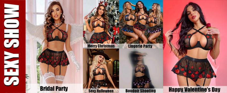 Avidlove Garter Lingerie Set for Women with Underwire 3 Piece Lace Lingerie Set Floral High Waisted Push Up Lingerie Set Avidlove Garter Lingerie Set for Women with Underwire 3 Piece Lace Lingerie Set Floral High Waisted Push Up Lingerie Set