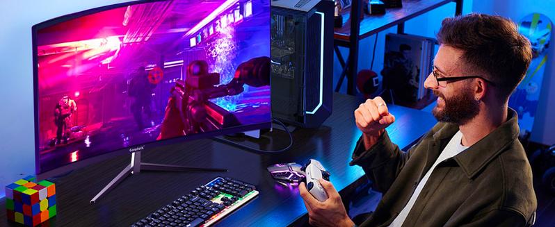 32 inch Curved Monitor 144hz/180hz Gaming Monitor 1500R QHD (2560x1440p) Computer Monitor Screen with FreeSync, DisplayPort, HDMI, Wall Mountable