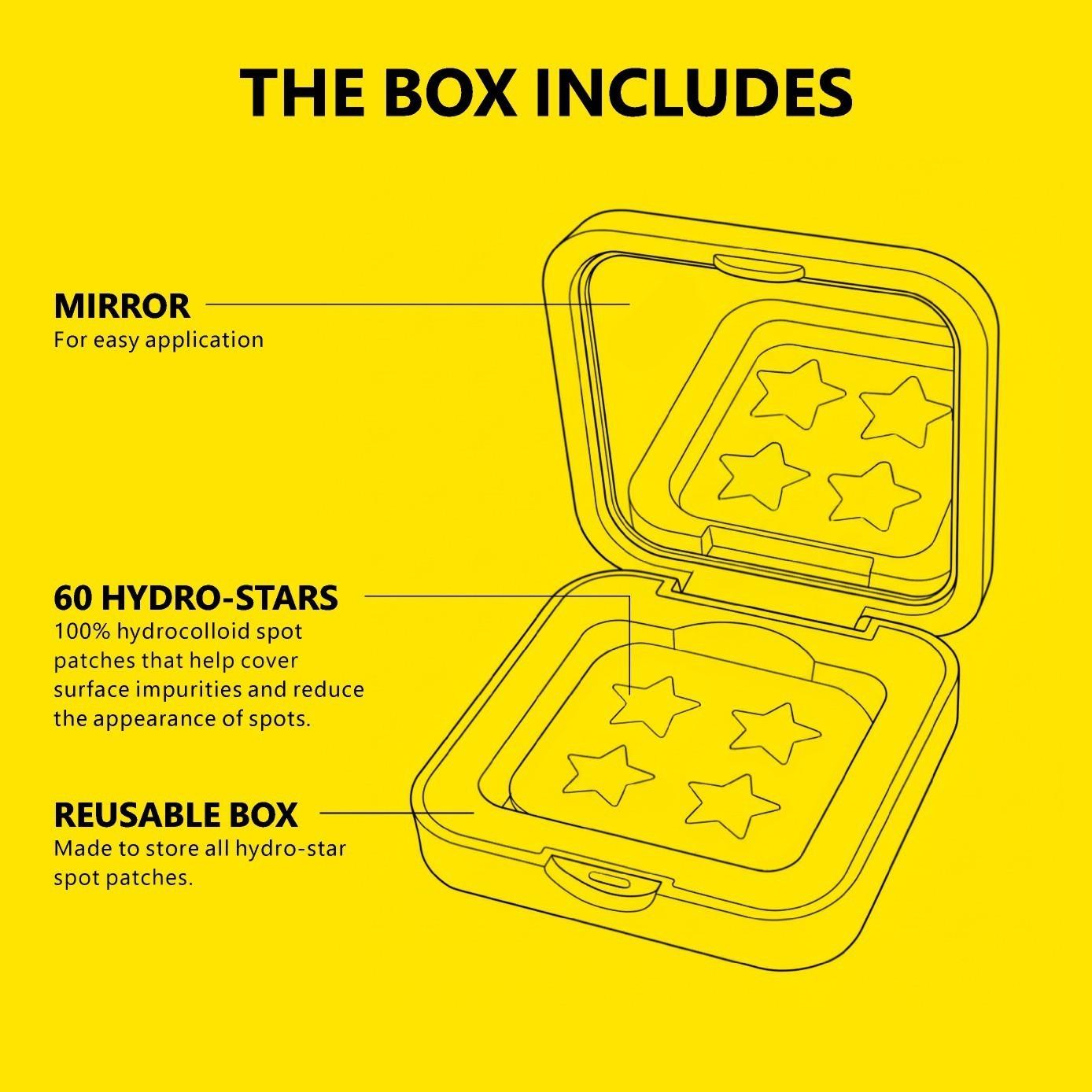 60 Pcs Star-Shaped Facial Acne Patches, Cute Colorful Hydrocolloid Acne Patches, Waterproof Concealer, Teen & Adult Skincare Gift