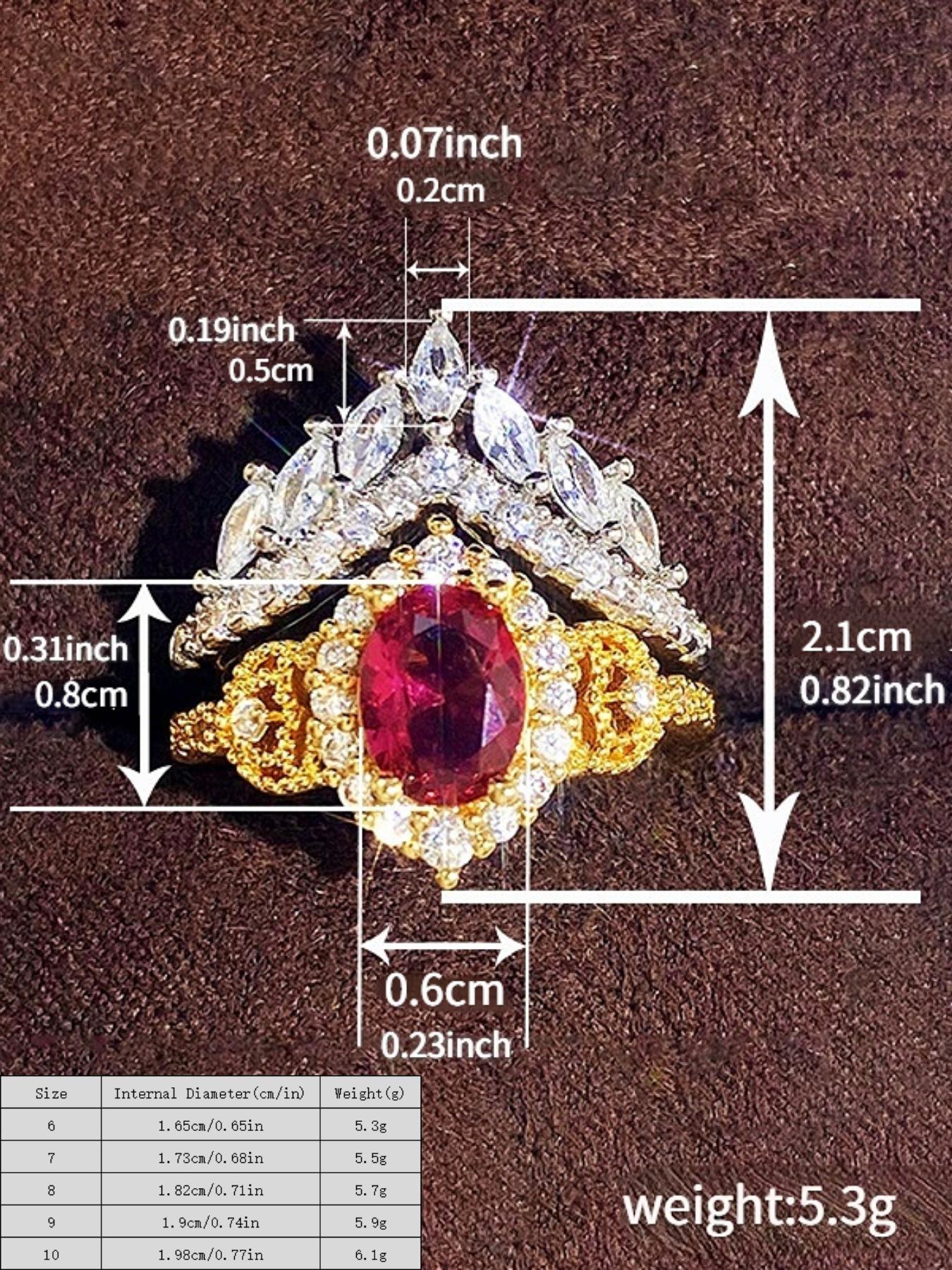 Luxurious Princess Crown Ring, Elegant Zircon-Embedded Courtly Design, High-End European Fashion Jewelry, Sophisticated Couple Rings