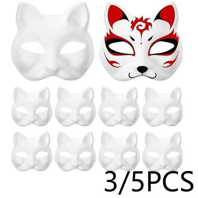 2026 new hot item 3/5PCS Cat Mask Therian Room Decor Paper Cat Mask for Crafts Fox Masks MJ01