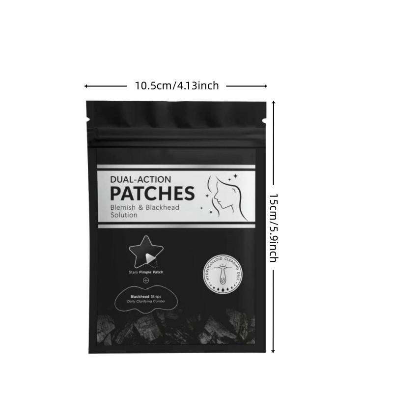600+5Pcs Black and White Star Hydrocolloid Pimple Patches and Black Nose Strips, 2-in-1 Large Facial Blemish Cover Set for Halloween Parties, Music Festivals and Photo Styling, Acne Patches, Acne Patches For Face