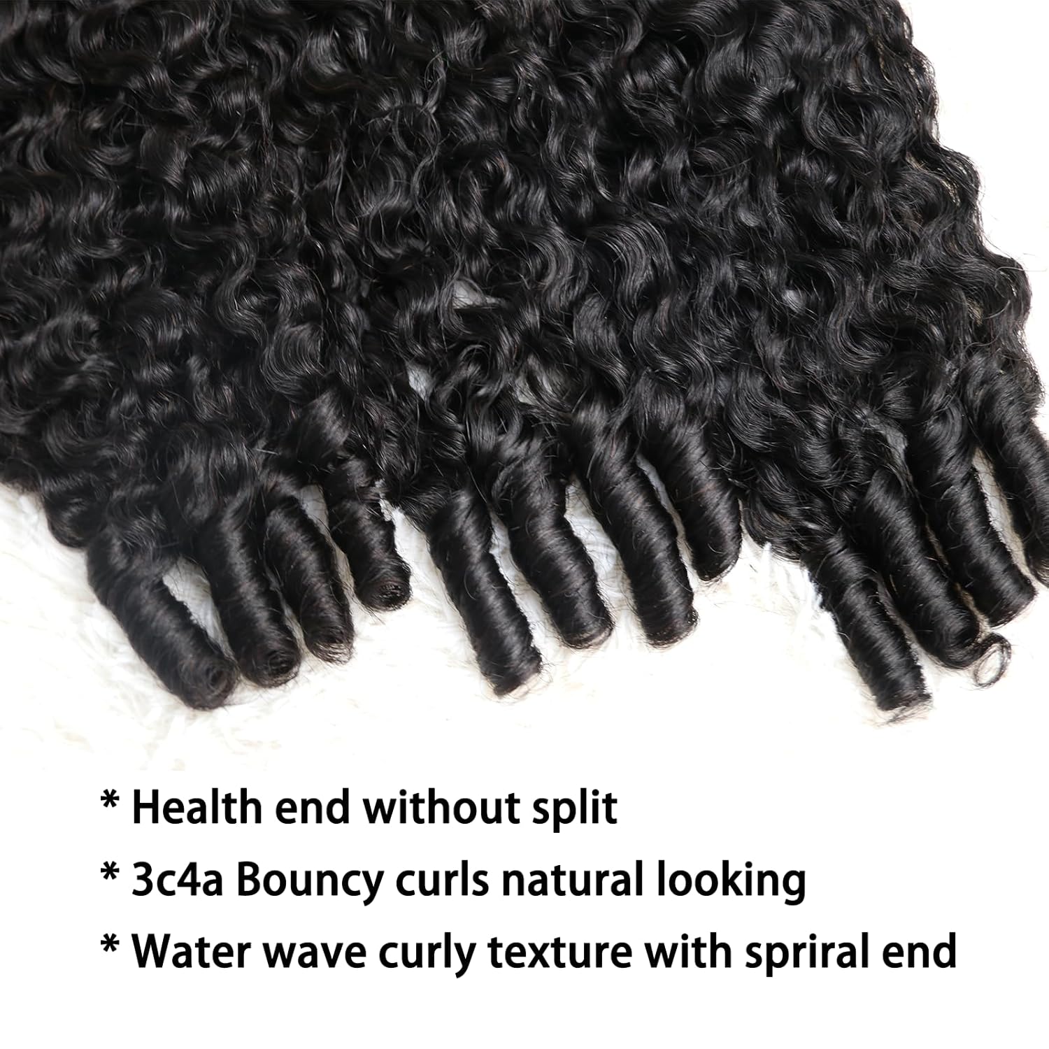 Karlami Loose Deep Wave 3/4 Bundles Human Hair Deep Curly Hair Bundles Burmese Curly Human Hair with Spriral End 3c4a Quick Weave Body Wave Bundles Straight Hair Bundles With 5x5 Closure Human Hair Bundles for Women Natural Black