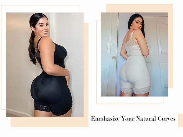 YIANNA Fajas Colombianas shapewear for Women Tummy Control Butt Lifter Shaper with Zipper Crotch detachable shoulder strap