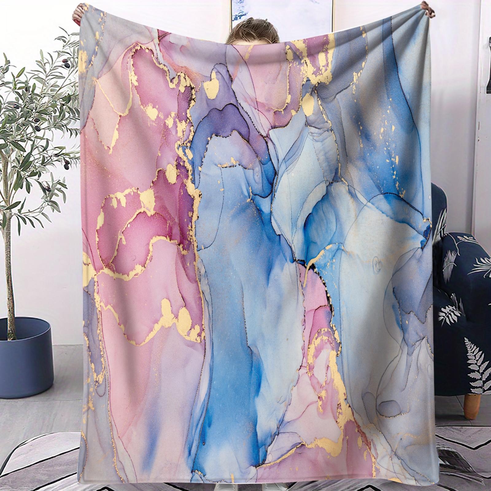 Marble Ink Print Blanket, Soft Warm Breathable Comfortable Skin-Friendly, Multiple Styles Available, Suitable for All Ages, Sofa Bed Use, Ideal Gift
