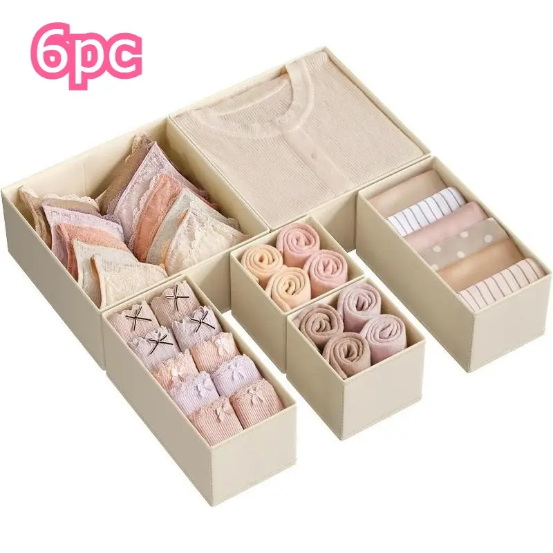 6PCS/12PCS Drawer Organizer Dresser Drawer Organizers, Foldable Fabric Storage Bins for Clothes, Socks, Underwear, Ties, Scarves, Fabric Storage Units