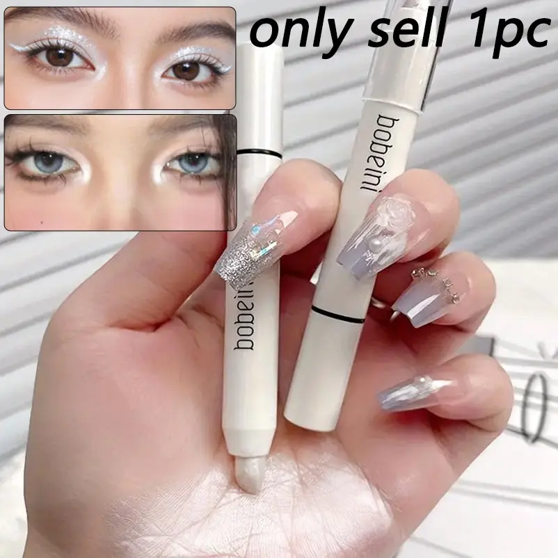 Silver & Gold Metallic Highlighter Pen, Multi-Use Eye Brightener For Lying Silkworm, Soft Pearlescent Cream, Multi-Area Brightening Makeup Item