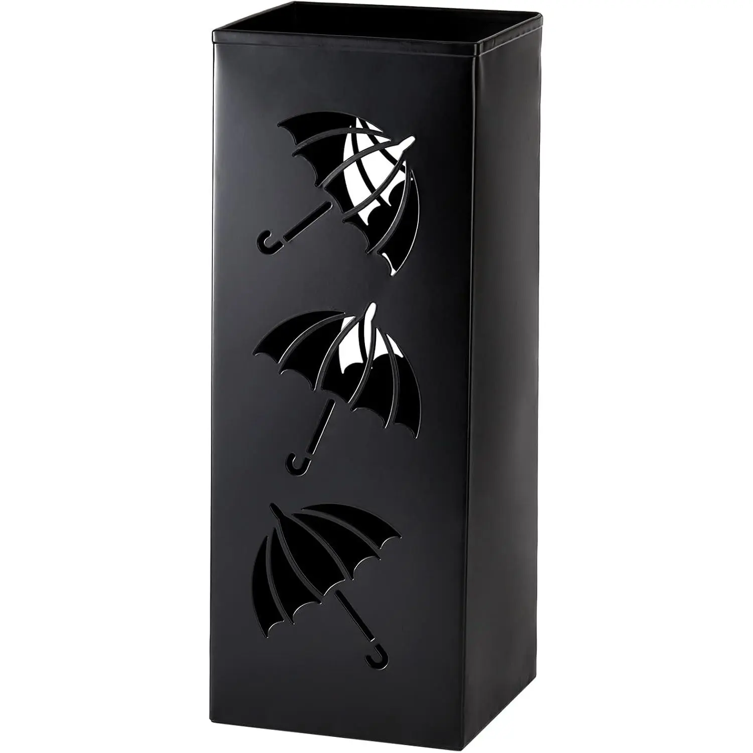 Okllen Metal Umbrella Holder, Square Umbrella Stand Rack for Entryway, 6.3" x 6.3" x 16.5", Black