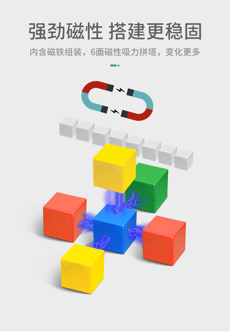 Versatile Rubik's Cube Building Blocks Magnetic Attraction Stereoscopic Magnetic Slices Gift for Good Friends