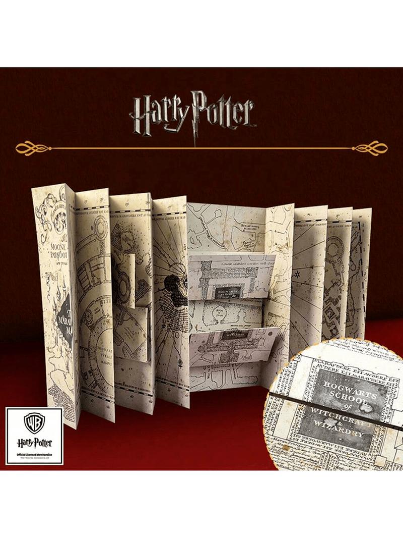 1pc Harry Potter Officially Licensed  Map of The Marauder's School of Magic Hogwarts Wizard Hermione Character Stickers  Magical Cosplay Props Movies Anime Peripheral Gilded Tickets Treasure Hunt Map Water Proof DIY Stickers