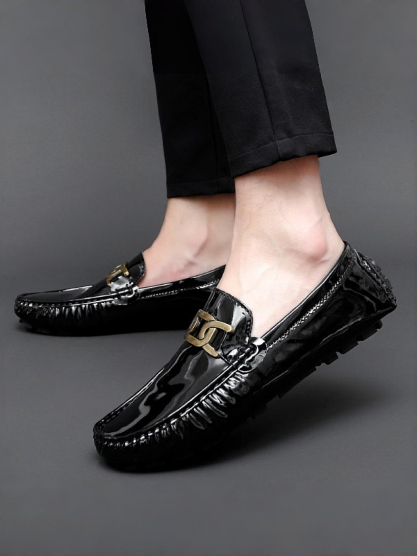 Men's Slip-On Moccasin Shoes, Hand Stitched Details, Cushioned Insoles, Casual Date & Streetwear, Trendy Durable Footwear