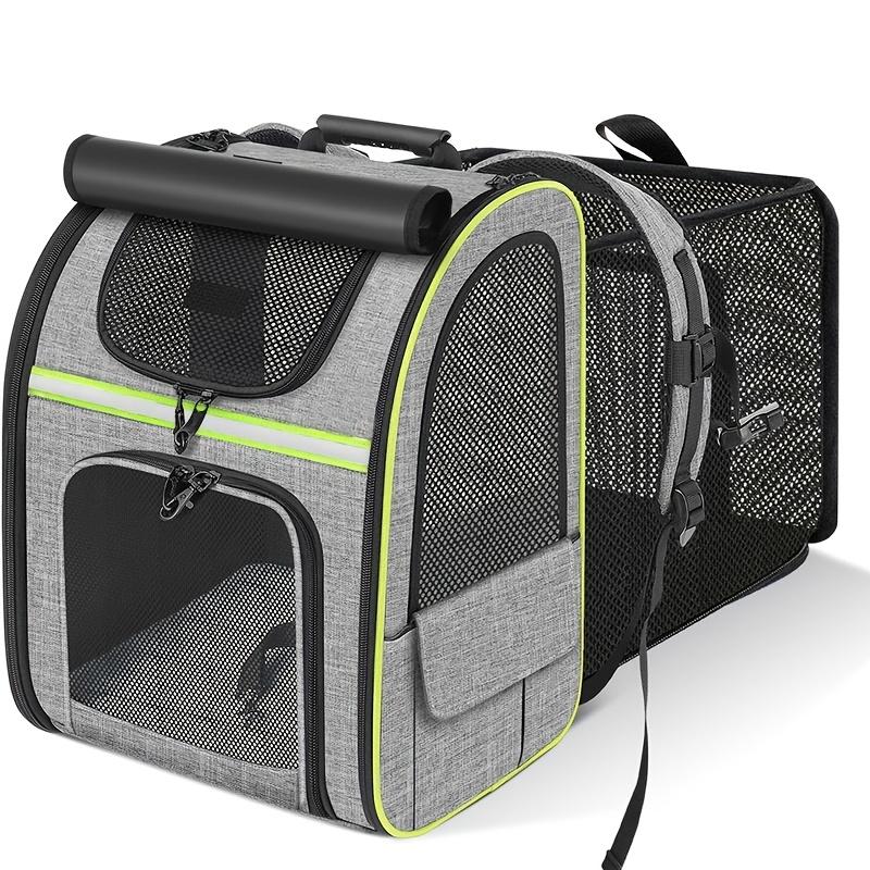 Expandable Pet Carrier Backpack for Cats & Small Dogs, Breathable Mesh Ventilation, Ergonomic with Adjustable Shoulder Straps, Secure Zipper Closure, Lightweight for Travel, Hiking, Camping & Outdoor Adventures