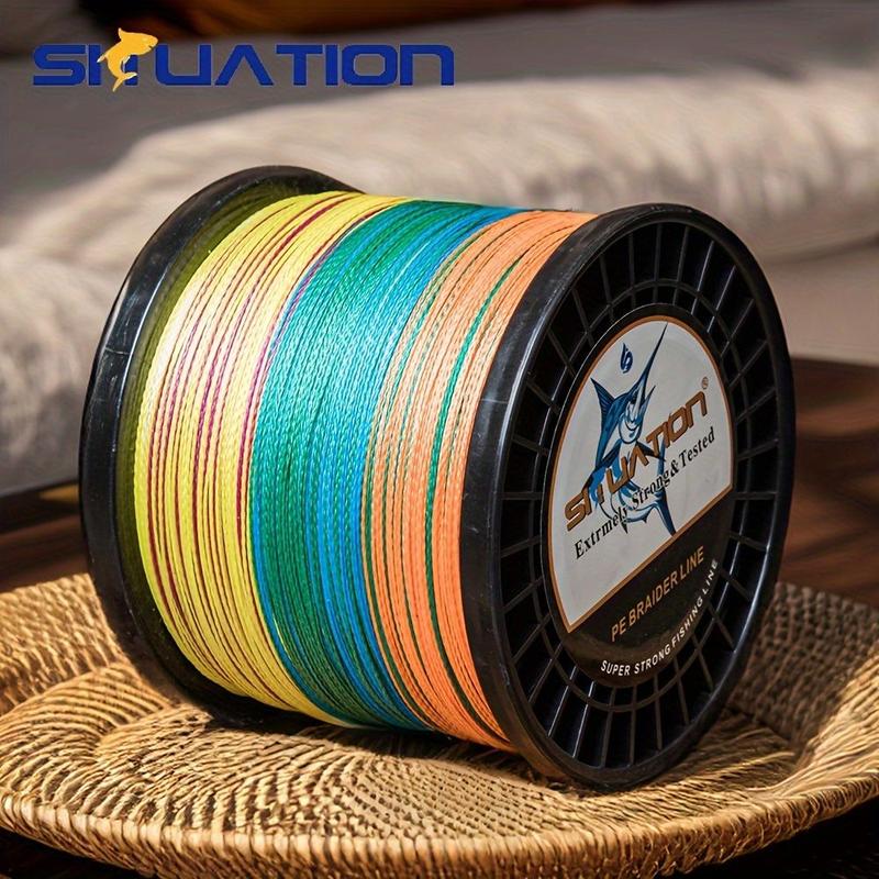 SIIUATION 300M/328YDS, 500M/546YDS, super strong fishing line, 4-strand multi wire PE wear-resistant braided wire, 12 25 40 60 80 100 LB smooth long casting