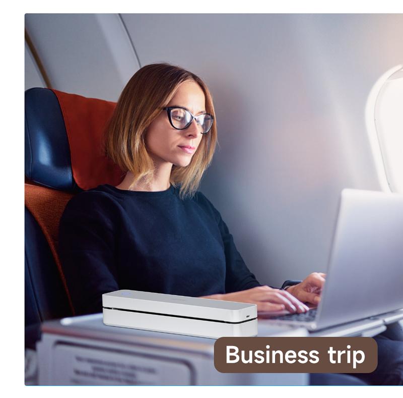 Inkless Portable Bluetooth Thermal Printer Wireless Mobile Printer for Travel and Home Compatible with iOS Android Windows macOS Supports A4 US Letter