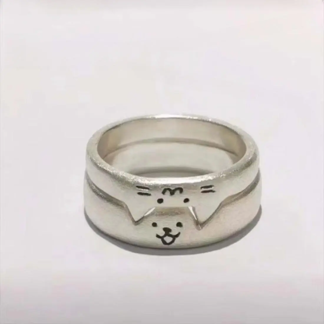Cute Cat Dog Ring for Women, Adjustable Animal Couple Ring, Minimalist Pet Lover Jewelry, Sweet Stackable Finger Ring Gift for Girlfriend, Birthday, Anniversary & Daily Wear