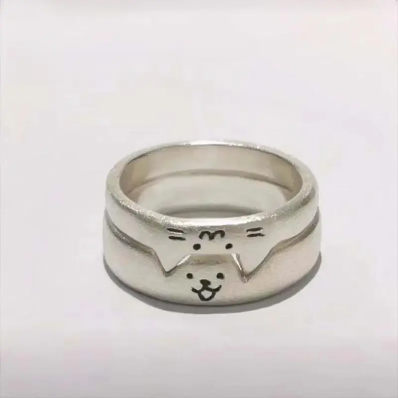Women's Adjustable Cute Cat-Dog Fashion Ring - Minimalist Stackable Dainty Whimsical Leather Cowhide Jewelry, Daily Wear Accessory, Anniversary Gifts for Her, Birthday Gifts for GF