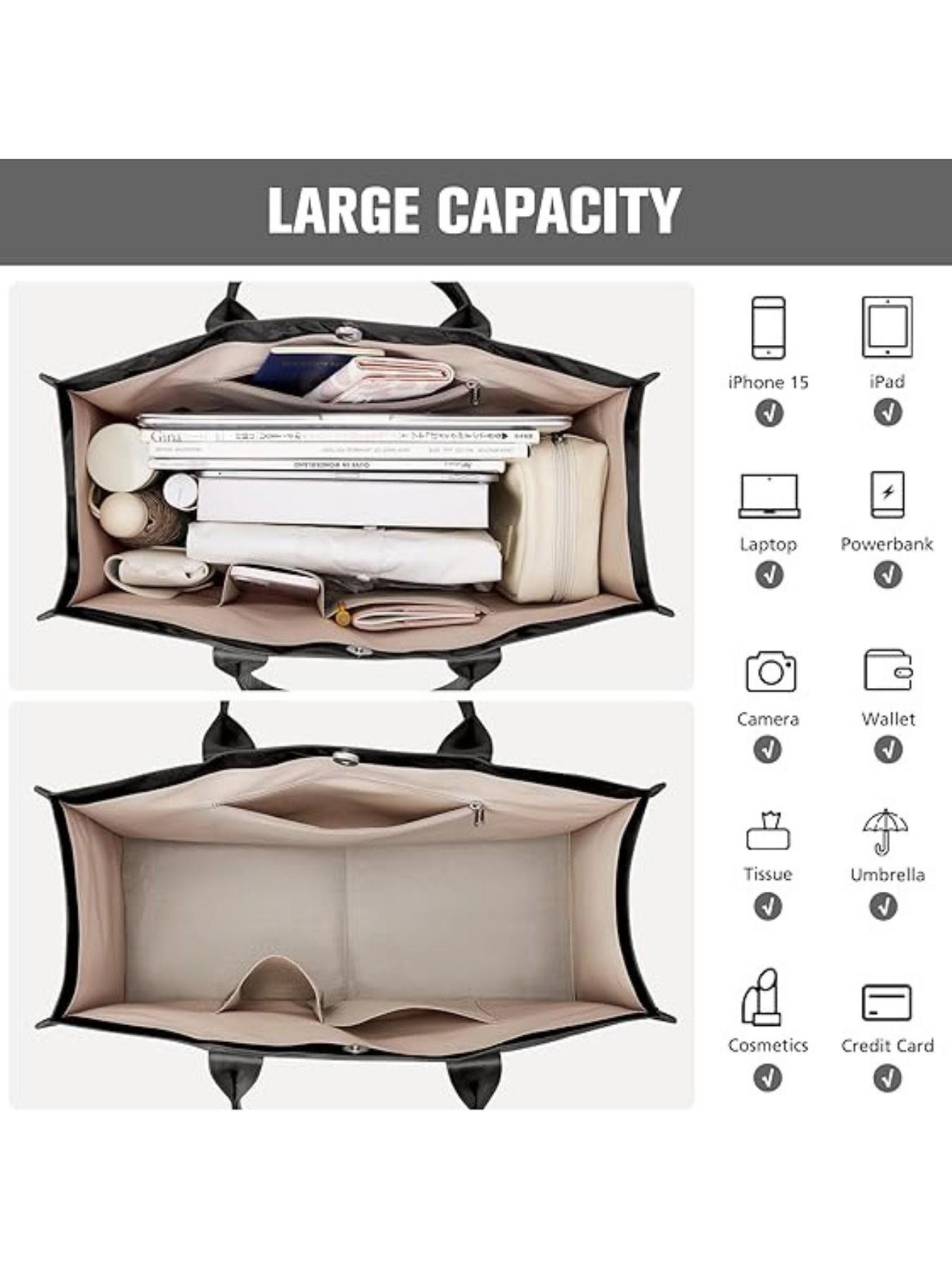 Vintage Dupont Letter Tote Bag, Casual Versatile Handbag, Minimalist Transparent Commute Backpack, Large Capacity Women's Bag