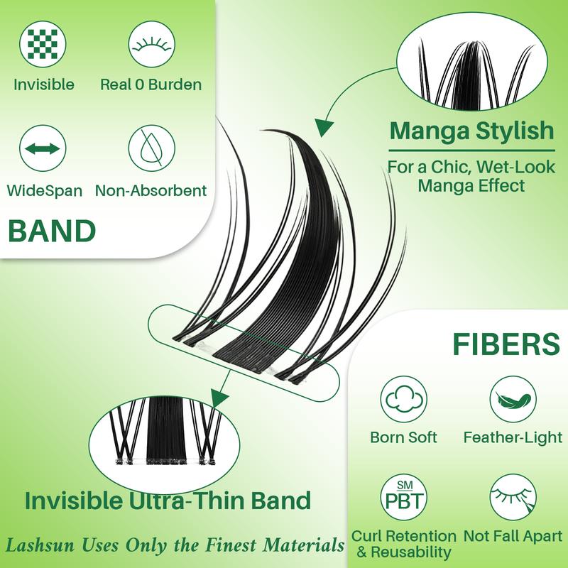 Curl Wispy Individual False Eyelash with Tools Kit, Cosmetic Eyelash Extension, 1 Set Natural Look Eyelash Extensions, Self Grafting Curl Eyelashes, Wispy Eyelash Clusters, Eye Makeup Accessories