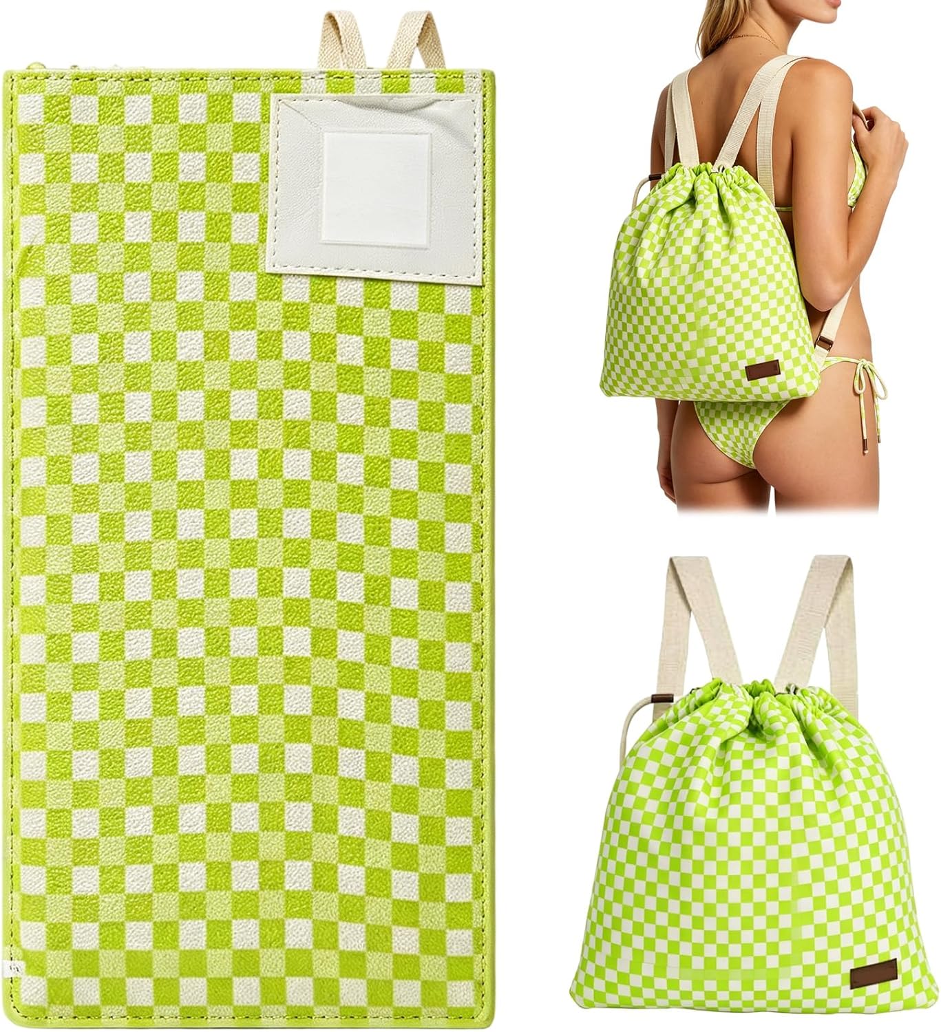 2026 New 2 in 1 Convertible Backpack Towel, Oversized Microfiber Beach Blanket with Inner Zip Pocket, Sand Free, Lightweight and Quick Dry for Beach and Travel