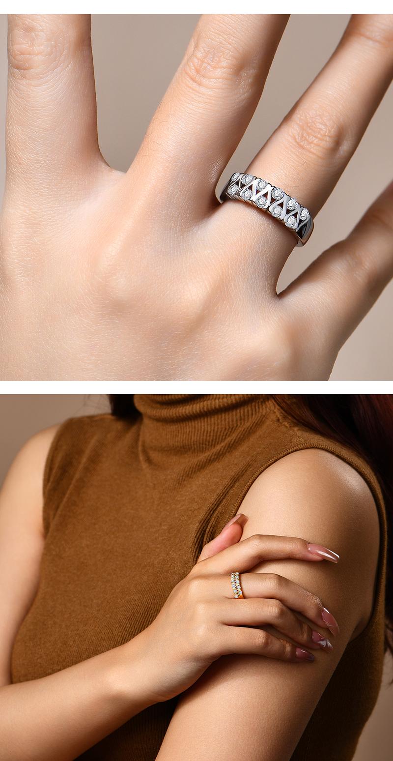 New 0.66ct Synthetic Moissanite Ring for Women D VVS1 Color Engagement Wedding Band Fine Jewelry Luxury Gift R122