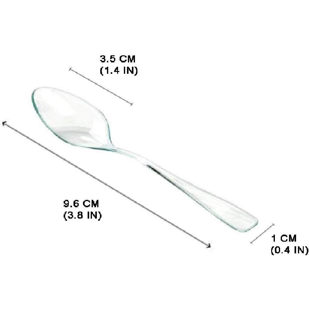 Mini Appetizer & Dessert Spoons - Clear Plastic Tasting Spoons Pack of 50 |  Clear Plastic Tasting Spoons for Ice Cream, Dips & Sampling,  Small Catering Supplies, 50CT 3.75"