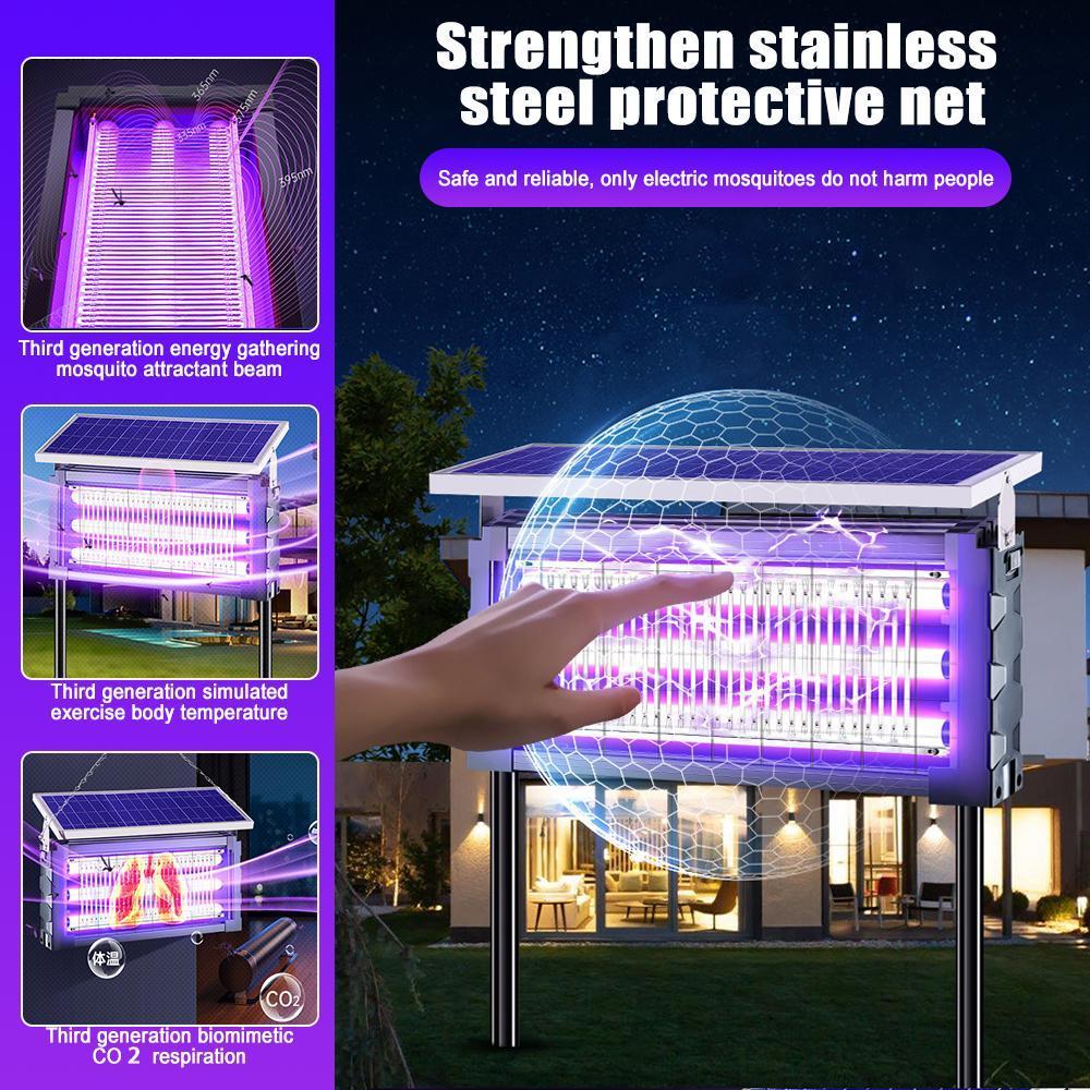 【DealsForYouDays】Solar Mosquito Killer Lamp Outdoor – 20W High-Power Waterproof Insect Zapper with 3 Tubes, Dual Charging, 6000mAh Battery for Garden, Yard, Farm, Patio,summerwins detail 7