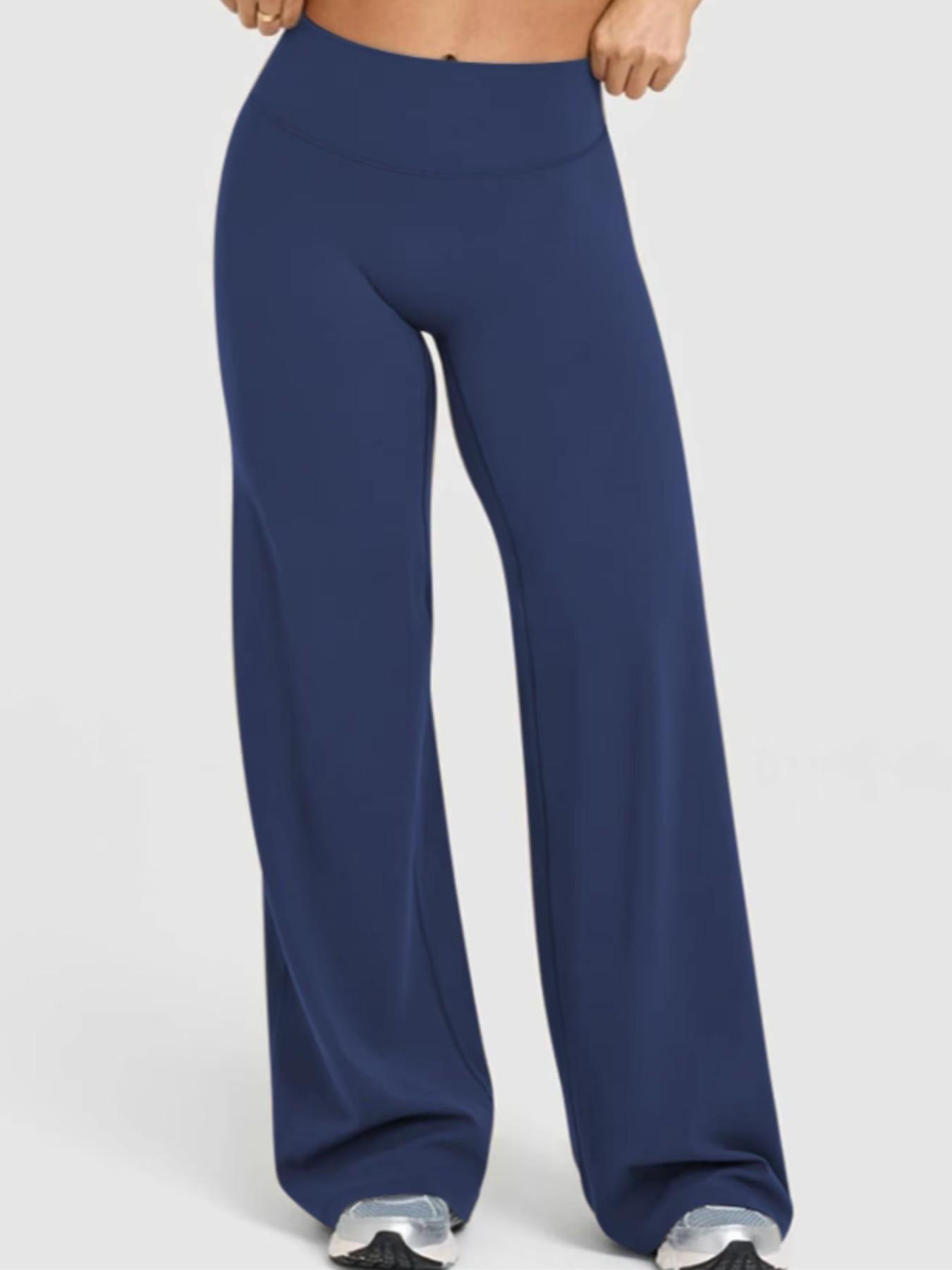 Women's High-Waisted Butt-Lifting Loose Straight Leg Fit Bottom Pants, Stretchy Back V-Shape, Quick-Dry Casual Comfortable Wide Leg Pants, Ideal for Gym and Daily Wear, All Season Trousers, High Waistband Pants