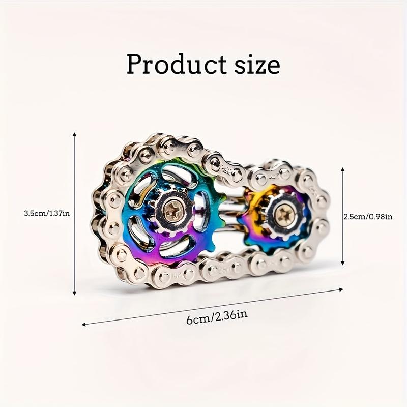 Bicycle Chain Fidget Spinner, Silent Cnc Stainless Steel Gear Desktop Toy, Adult Stress Relief & Focus Tool, Office Decor Art Collection, Stress Relief Gadgets