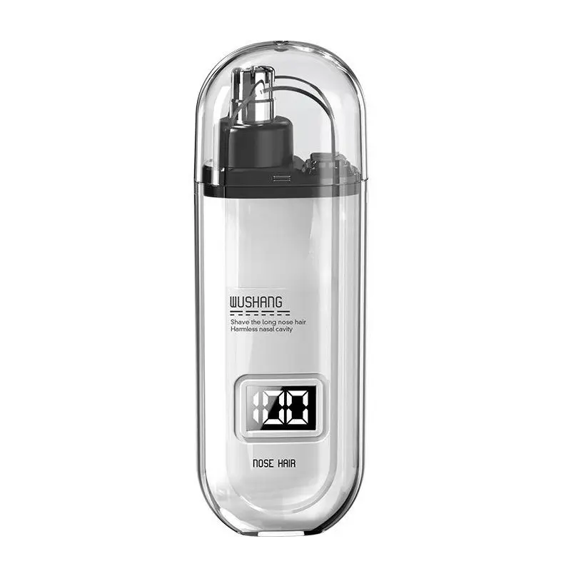 Rechargeable Cordless Nose & Eyebrow Trimmer - IPX7 Waterproof Dual Head Face Trimmer with LED Display, Compact Portable Synthetic Resin-PU Tool for Painless Safe Trimming