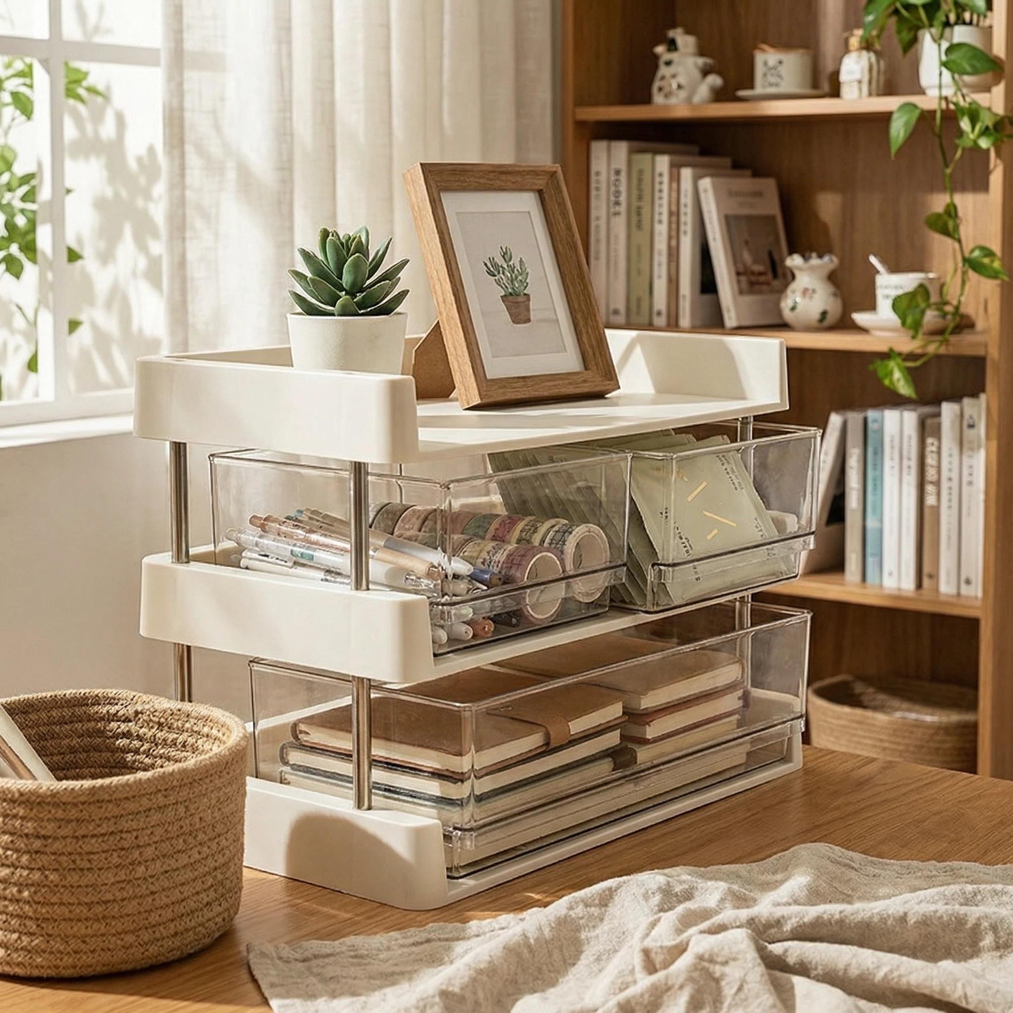 Stackable Desktop Storage Organizer Modular Multi-Layer Shelf for Coffee Station, Snacks, Office Supplies & Daily Essentials, Table Organizers Stackable Desktop Storage Organizer Modular Multi-Layer Shelf for Coffee Station, Snacks, Office Supplies & Daily Essentials, Table Organizers