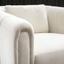 [TikTokShopBlackFriday] Ebello Swivel Feature Chair with Plump Pillow, Modern Channel Dutch Velvet Upholstery Chair, Comfortable Round Armchair, Swivel Bucket Chair for Kindergarten Living Room Bedroom