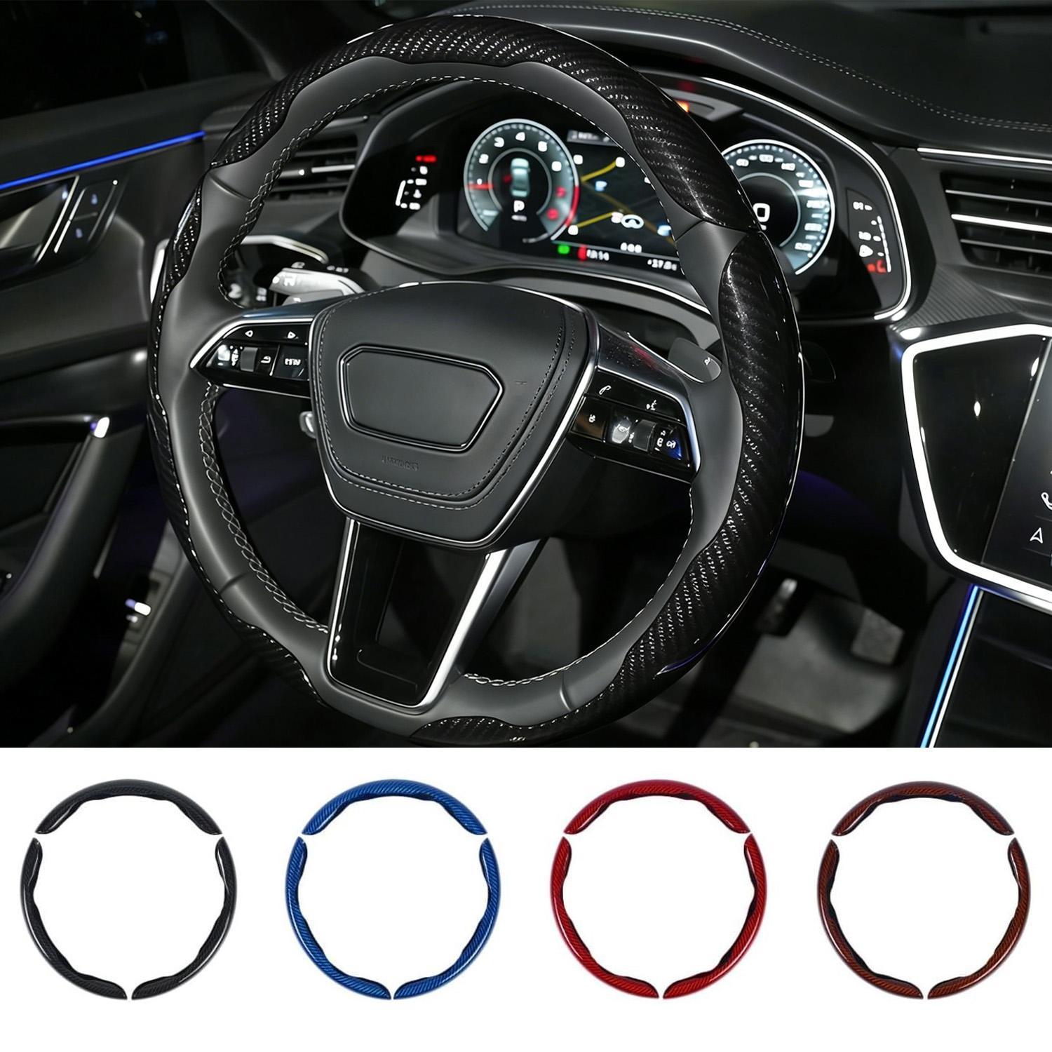 Car Steering Wheel Cover, Non-Slip Breathable Steering Wheel Protector,  15 Inch Universal All-Season Interior Accessory for Most Vehicles,Car Accessories